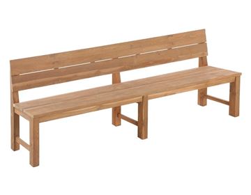 Duncan Plankebænk m/ryglæn - 290 cm - Kerneteak