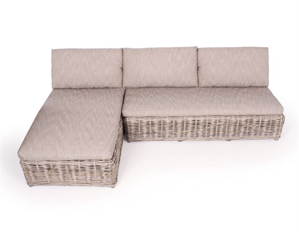 Kubu Sofa m/chaiselong - Naturrattan - 2 pers.