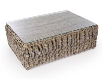 Kubu Sofabord m/glasplade - Naturrattan